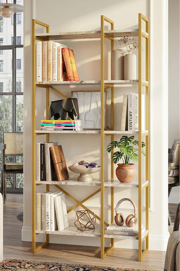 Gold Bookcase 87x30x175cm