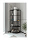 Corner Gray Bookcase 68x24x155cm