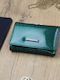 Kleines Leder Damenbrieftasche Münzen Silber