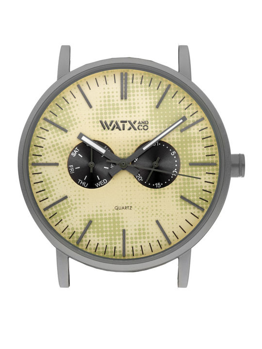 WATX & CO Herrenuhr 44mm Batterie mit Metall-Armband