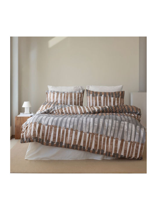 Majoli Bahar Set Huse Pentru Pilote 100% Bumbac 200x220cm Dublu Cu 2 Fețe De Pernă & 1 Cearceaf Anemones