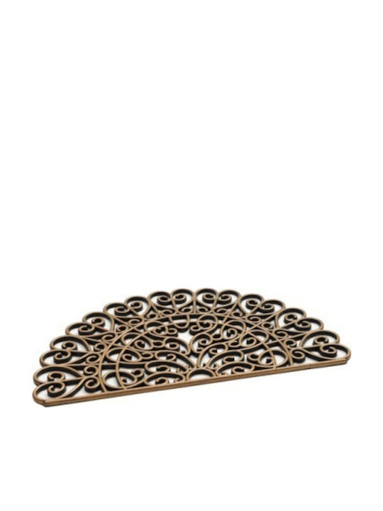 Doormat Semicircular Rubber Mat Gold 75x45cm