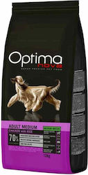 Optimanova 12kg Dry Dog Food With Low Grains for Adult Medium Breeds with Chicken Rice and Poultry