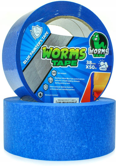 Worms Αυτοκόλλητη Ταινία Μπλε 50mx38mm