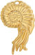 Metal Pendant Seashell Gold-Plated 29x46mm 1 Piece