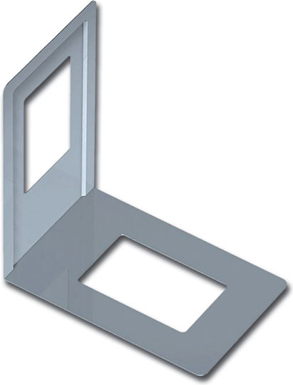 Βιβλιοστάτης Μεταλλικός Γωνιακός Element 120mm X 130mm Γκρι-ασημί 174508.0019