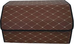 Cutie de Depozitare Auto Alista Home Premium Organizator Portbagaj Multifuncțional Geantă Realizată din Piele Ecologică 2 Compartimente de Depozitare Pliabilă Rezistentă la Uzură Maro Închis 55 X 30 X 30cm
