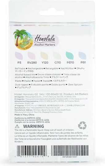 Ohuhu Drawing Markers with Double Tip Set 6 Colours