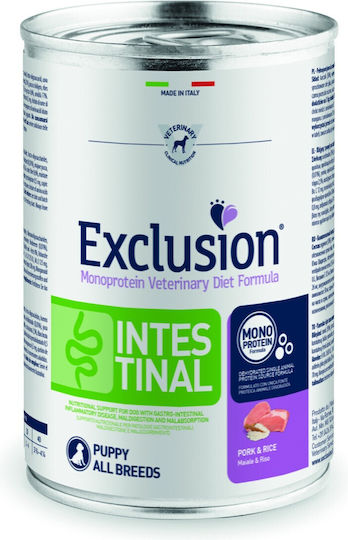 Exclusion Monoprotein Wet Dog Food For Puppies With Pork And Rice 400gr