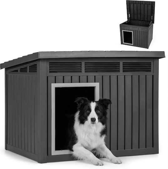 Costway Dog House Elevated Outdoor Gray 61x64x81cm