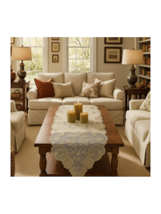 F&L F&L Ecru Tischdecke 43x180cm