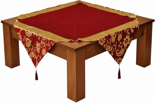 Burgundy-Gold Tablecloth 100x100cm