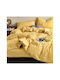 SteweHome Cotton Duvet Cover Set 200x220cm Double With 2 Pillowcases Yellow