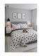 SteweHome Cotton Duvet Cover Set 195x230cm Double With Pillowcase Black