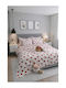 SteweHome Cotton Duvet Cover Set 195x230cm Double With Pillowcase Red
