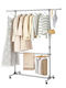 Songmics Rolling Floor Garment Rack Metal Gray 198x49cm