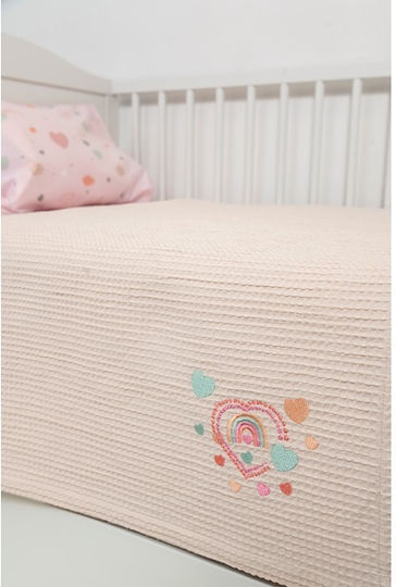 Viokarpet Naf Naf Little Hearts 302 Pink Baby Waffle Blanket