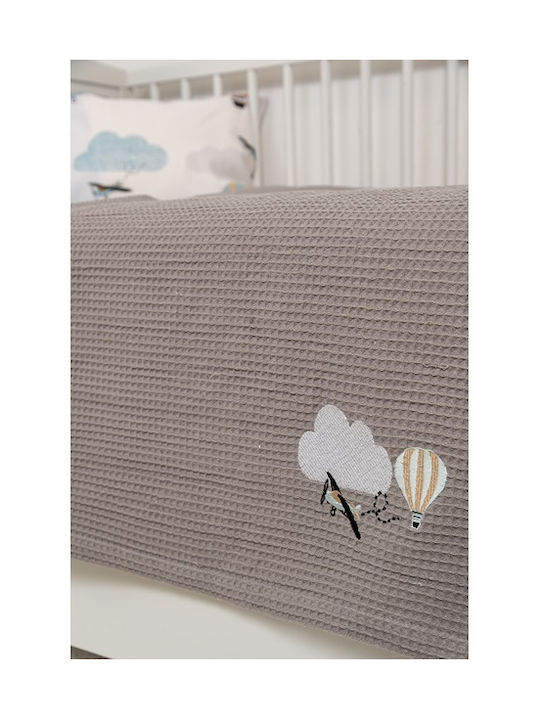 Biokarpet Naf Naf Little Ballons 305 White Grey Βρεφική Πικέ Κουβέρτα-κουβέρτα Πικέ