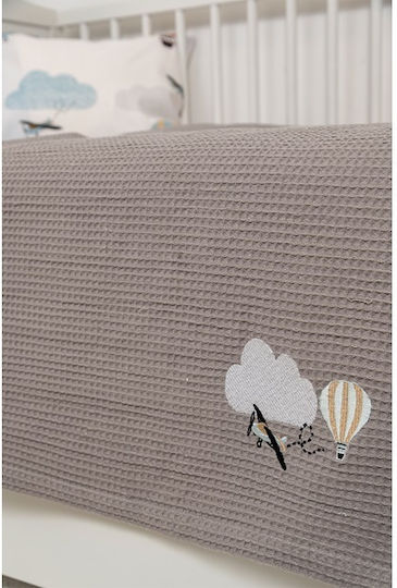 Viokarpet Naf Naf Little Ballons 305 White Grey Baby Waffle Blanket