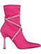 Ghete Dama Ankle Boots cu Toc Înalt Fucsia