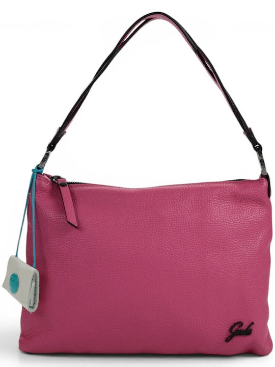 Leather Women's Shoulder Bag Fuchsia