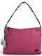 Leather Women's Shoulder Bag Fuchsia