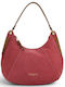 Leather Women's Hobo Bag Suede Geranio / Cognac