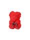 Teddy Bear Artificial Roses Box 25cm Red