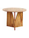 Berwyn 2168 Round Extendable Table Made of Solid Wood Light Wood Color 79x79cm