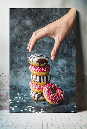 iLovePrints Πολychrome Donuts Stack Gemälde 70x100
