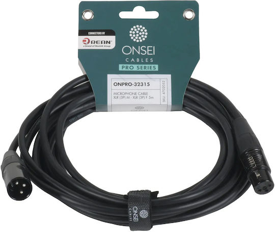 Onsei Кабел XLR мъжки - XLR женски черен 5m MAS4702052