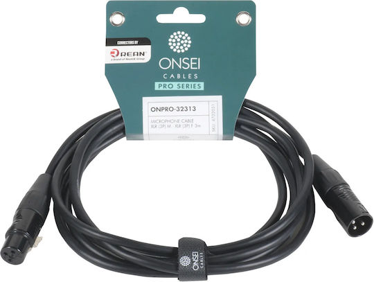 Onsei Cable XLR Male - XLR Female Black 3m MAS4702051