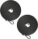 Relaxdays Set 2 Black Rubber Cords Black 750x0.5x3 Cm