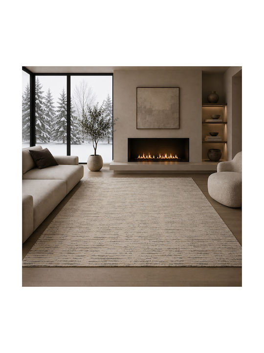 Shaggy Geometric Covor Rectangular Crem 240x300cm