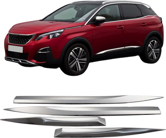 Side Door Strips Stainless Steel Chrome Peugeot 3008 Suv 2016
