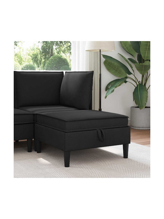 Living Room Stools With Storage Space Upholstered In Black Velvet