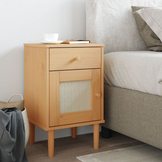 Senja Wooden Beige Bedside Table 40x36x65cm Senja Wooden Beige Bedside Table 40x36x65cm
