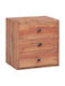 Bedside Table Made of Solid Wood Beige 35x25x35cm