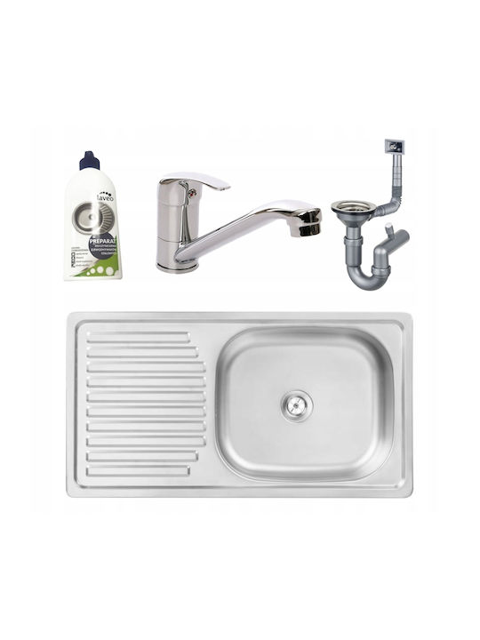 Kuchinox Ένθετος Νεροχύτης Inox με Μπαταρία Μ75xΠ40cm Γκρι