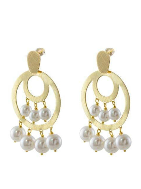 Oxette Gold Plated Earrings with Pearls