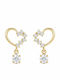 Charmy Silver Gold Plated Dangle Earrings with Stones