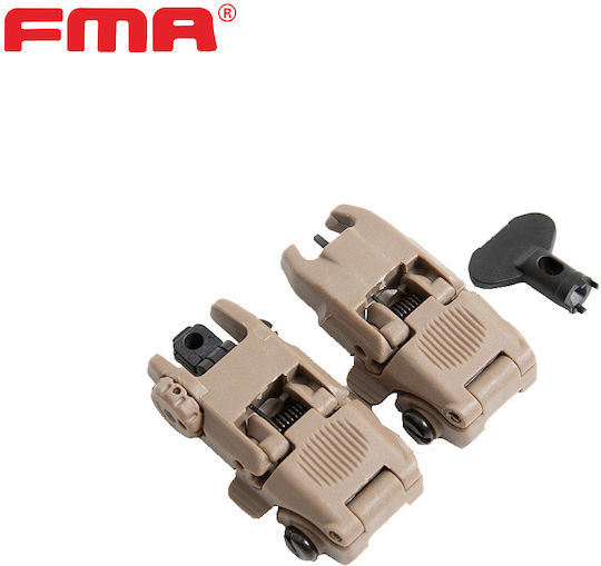 Σκοπευτικά Πτυσσόμενα Εμπρός & Πίσω Fma Back Up Sights Fbus Dark Earth