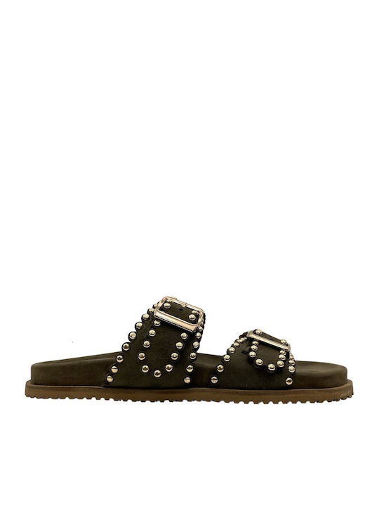 Studio Mode Flache Damen Sandalen Grün