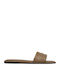 Leather Women's Flat Sandals Beige