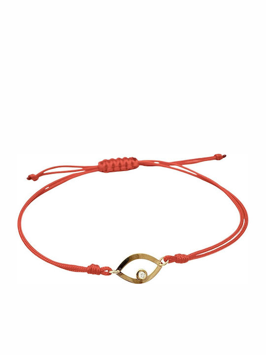 Kontopoulos Women's Macrame Bracelet with Eye Design Made of Cord with Diamond