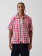 Short Sleeve Checked Shirt Red Plaid