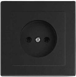 Single Socket Without Grounding Ip20 16a 250v Flush-mounted Matte Black Single Socket Without Grounding Ip20 16a 250v Flush-mounted Matte Black