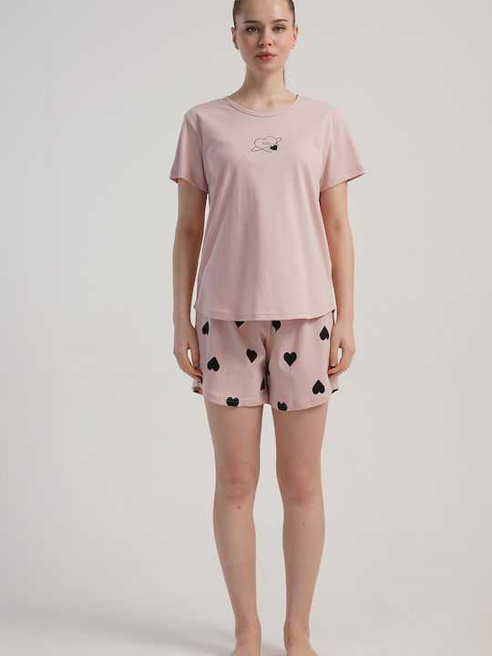 Vienetta Secret Summer Women's Pink Pyjama Set
