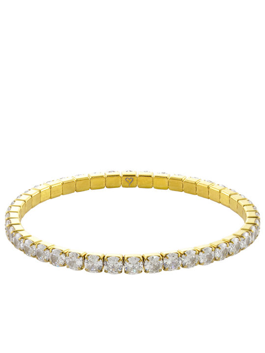 Loisir Women's Riviera Bracelet in Gold Plated Steel with Zircon