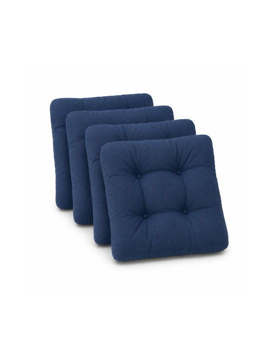 Garden Chair Cushions Navy Blue 4 Pieces 40x40 cm